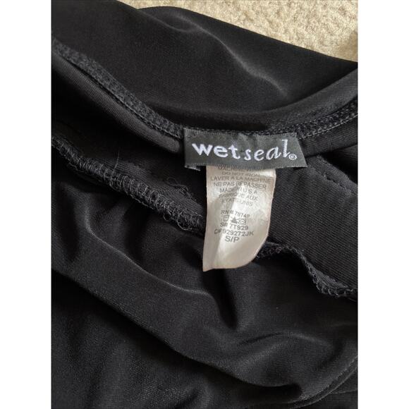 Wet Seal Vintage Y2K Black Rhinestone Halter whimsygoth Top S holiday party top - Picture 13 of 13